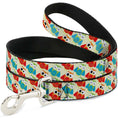 Load image into Gallery viewer, Dog Leash - Owl Eyes Yellow/Reds/Blues