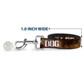 Load image into Gallery viewer, Buckle-Down Dog Leash - ONE OF US IS A DIRTY DOG/Fur Brown/White