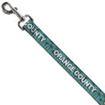 Load image into Gallery viewer, Dog Leash - ORANGE COUNTY/Palm Trees Blue/Brown/Light Blue