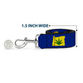Load image into Gallery viewer, Buckle-Down Dog Leash - Oregon State Silhouette/Marijuana Leaf Blue/Yellow/Green