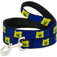 Load image into Gallery viewer, Buckle-Down Dog Leash - Oregon State Silhouette/Marijuana Leaf Blue/Yellow/Green