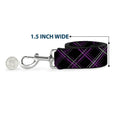 Load image into Gallery viewer, Dog Leash - Plaid Black/Purple/Gray