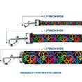 Load image into Gallery viewer, Dog Leash - Peace Hearts Stacked Black/Neon