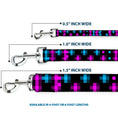 Load image into Gallery viewer, Dog Leash - Pixilated Checker Black/Fuchsia/Turquoise