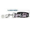 Load image into Gallery viewer, Dog Leash - Punk Heart & Cross Bones w/Skulls & Splatter Black/White