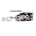 Load image into Gallery viewer, Dog Leash - Punk Heart & Cross Bones w/Skulls & Splatter Black/White