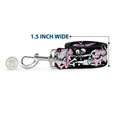 Load image into Gallery viewer, Dog Leash - Punk Princess Heart & Cross Bones w/Skulls & Splatter Black/White