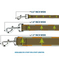 Load image into Gallery viewer, Dog Leash - Pine Trees Blocks Olive/Orange/Tan