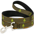 Load image into Gallery viewer, Dog Leash - Pine Trees Blocks Olive/Orange/Tan