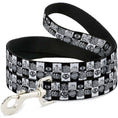 Load image into Gallery viewer, Dog Leash - Robot Heads Checkers Black/White