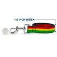 Load image into Gallery viewer, Dog Leash - Rasta Stripes Painted Green/Yellow/Red
