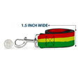 Load image into Gallery viewer, Dog Leash - Rasta Stripes Painted Green/Yellow/Red
