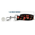 Load image into Gallery viewer, Dog Leash - Red Roses Scattered Black