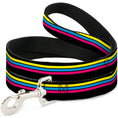Load image into Gallery viewer, Dog Leash - Racing Stripes Black Yellow Blue Pink