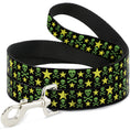 Load image into Gallery viewer, Dog Leash - Skulls & Stars Black/Green/Yellow