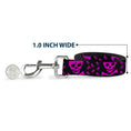 Load image into Gallery viewer, Dog Leash - Skull w/Babies Black/Fuchsia