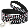 Load image into Gallery viewer, Dog Leash - Skull w/Bow Black/White/Red