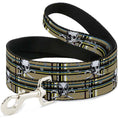 Load image into Gallery viewer, Dog Leash - Skull & Cross Bones Plaid Tan