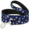 Load image into Gallery viewer, Dog Leash - Snowflakes Blue/White