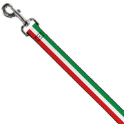 Dog Leash - Stripes Green/White/Red