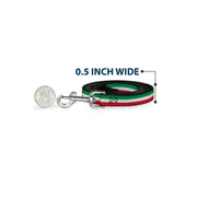 Dog Leash - Stripes Green/White/Red
