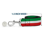 Dog Leash - Stripes Green/White/Red