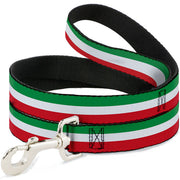 Dog Leash - Stripes Green/White/Red