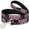 Load image into Gallery viewer, Dog Leash - Sugar Skulls Gray/Pink