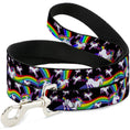 Load image into Gallery viewer, Dog Leash - Unicorns/Rainbow Swirl Black