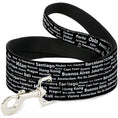 Load image into Gallery viewer, Dog Leash - Verbiage Destination Cities Black/White