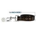 Load image into Gallery viewer, Dog Leash - Western NO GUTS NO GLORY Skull and Crossbones Browns/Gray