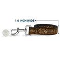 Load image into Gallery viewer, Dog Leash - Western WHISKEY Star with Text Shadow Repeat Browns/Tan