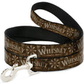 Load image into Gallery viewer, Dog Leash - Western WHISKEY Star with Text Shadow Repeat Browns/Tan