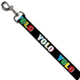 Load image into Gallery viewer, Dog Leash - YOLO Black/Multi Color