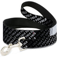 Load image into Gallery viewer, Dog Leash - YOLO Diagonal Black/Gray/White