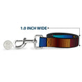 Load image into Gallery viewer, Dog Leash - Zarape6 Vertical Stripe Gold/Blues/Black/Red