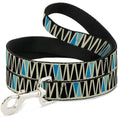 Load image into Gallery viewer, Dog Leash - Zig Zag Doodle Cream/Black/Blues
