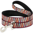 Load image into Gallery viewer, Dog Leash - Zig Zag Doodle Red/Tan/Blues/Orange
