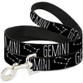 Load image into Gallery viewer, Dog Leash - Zodiac GEMINI/Constellation Black/White