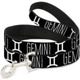 Load image into Gallery viewer, Dog Leash - Zodiac GEMINI/Symbol Black/White