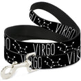 Load image into Gallery viewer, Dog Leash - Zodiac VIRGO/Constellation Black/White