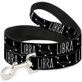 Load image into Gallery viewer, Dog Leash - Zodiac LIBRA/Constellation Black/White