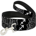 Load image into Gallery viewer, Dog Leash - Zodiac SAGITTARIUS/Symbol Black/White