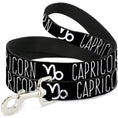 Load image into Gallery viewer, Dog Leash - Zodiac CAPRICORN/Symbol Black/White