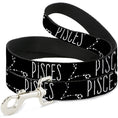 Load image into Gallery viewer, Dog Leash - Zodiac PISCES/Constellation Black/White