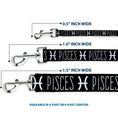 Load image into Gallery viewer, Dog Leash - Zodiac PISCES/Symbol Black/White