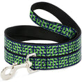 Load image into Gallery viewer, Dog Leash - Abstract Plaid White/Navy/Neon Green