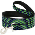 Load image into Gallery viewer, Dog Leash - Abstract Scribble Black/Blue/Neon Green