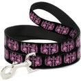 Load image into Gallery viewer, Dog Leash - BD Skulls w/Wings Black/Pink