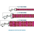 Load image into Gallery viewer, Dog Leash - Cute Skulls w/Paisley Purple/Pink/Green